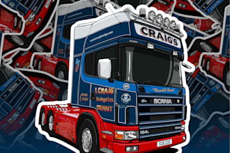 draw your trucks, semi trucks into illustration