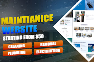 design pro cleaning service, plumbing, electrician,roofing, hvac website for you