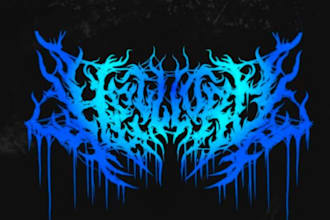 draw a detailed, brutal metal band logo