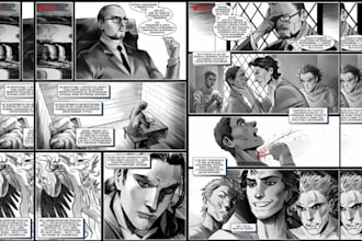sketch 1 page comic book graphic novel manga comic art storyboard comic page