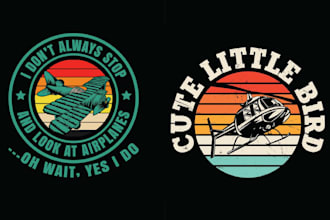 make retro t shirt airplane aviation logo