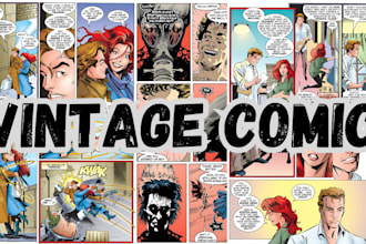 draw retro vintage comic illustration cartoon portrait comic book artist