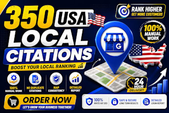 do 350 USA local citations and directory submission