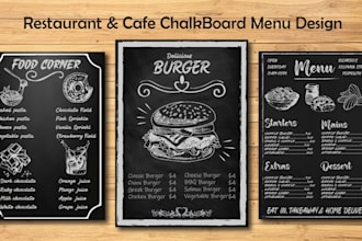 do impressive chalkboard menu café menu and restaurant menu