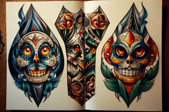 make you a traditional old school tattoo style design