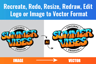 do vectorize image, recreate, revamp, redraw, resize or edit your logo