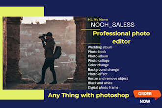 do quick picture editing, photo album , photo effect or anything using photoshop