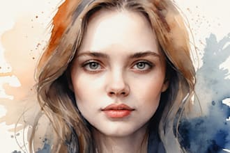 draw outstanding watercolor portrait