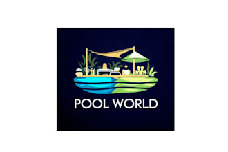 make shiny classic swimming pool logo