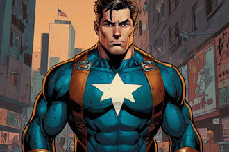 make illustration in american comic style