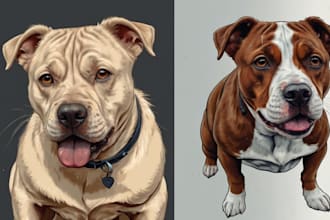 draw illustration pet portrait vector art