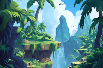do a environment concept art and background