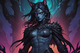 create dark art illustration