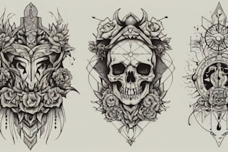 design traditional line art minimalist tattoo flash for you