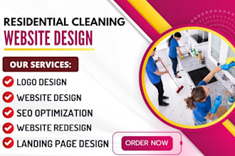 design commercial cleaning, office cleaning website, house cleaning website
