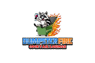 make modern super dumpster fire logo