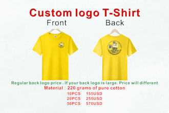 print custom t shirt of your logo design