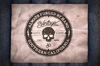do retro vintage logo product label for your company