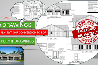 design your house plan, patio, basement in archicad and autocad for city permit
