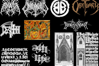 create death metal, black metal and heavy logo design