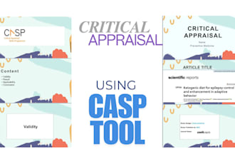 conduct a critical appraisal or critique of journals using the casp tool