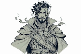 draw dnd character art or oc character art