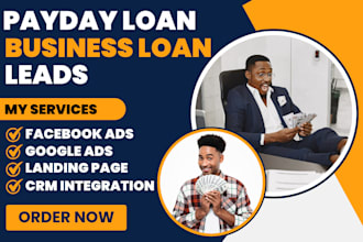 generate exclusive payday loan leads business loan leads via facebook ads
