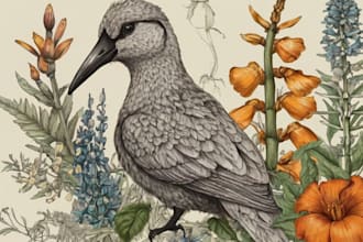 create animal or botanical linocut for you