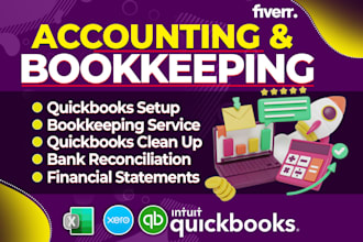 do your accounting and bookkeeping, quickbooks online, wave, xero, zohobooks