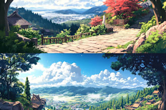 anime background, game, visual novel, environment art