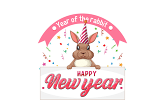 make modernized classic happy new year 2025 mascot logo