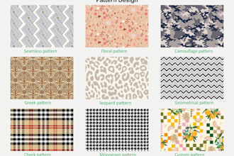 create seamless pattern design for fabric, textile etc