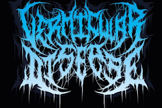 draw death metal logo goregrind for your brand