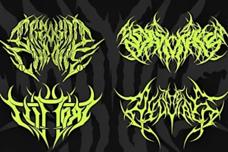 create death metal, black metal, and brutal metal logo band