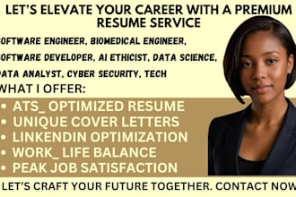 rewrite edit your resume or cv in tech, engineering, data science