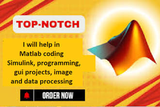 do matlab coding, simulink, programming, gui projects, image and data processing