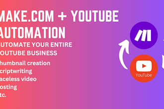 automate youtube channel using make com, make API, zapier, make automation