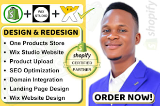design wix studio website one product shopify store wix seo dropshipping store