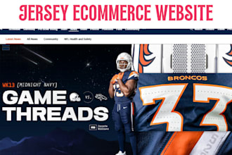 design profitable jersey ecommerce website sportwear shopify store
