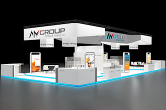 design trade show booth,exhibition stall, brand kiosk,roll up banner,mockup, pdf