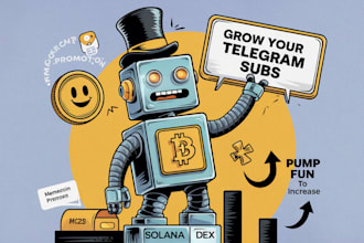 grow your telegram subs, memecoin promotion, solana, dex, pump fun to increase