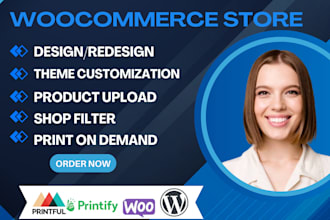 design wordpress learndash amelia website setup woocommerce webshop printful seo