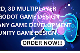 develop any 2d,3d singleplayer, multiplayer,games,design,godot game, unity game