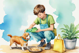 draw watercolor children book illustration, kids picture book and KDP cover