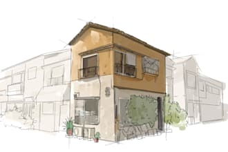 create custom architectural sketches for interior and exterior design