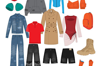 make fashion design or clothing technical flat sketch