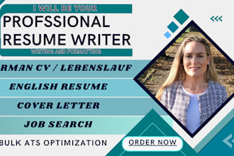 write a professional CV, german lebenslauf, cover letter, and linkedin profile