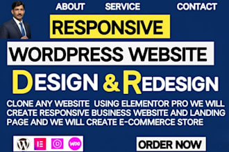 design responsive wordpress website using elementor pro