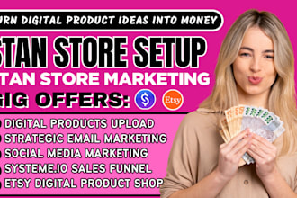 design systeme io sales funnel, stan store,stan store marketing, etsy shop setup