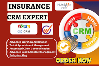 setup insurance crm mailchimp hubspot zoho pipedrive engagebay salesforece